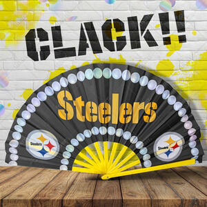 Pittsburgh Steelers Pearl Border Hand Fan - CLACK! Edition